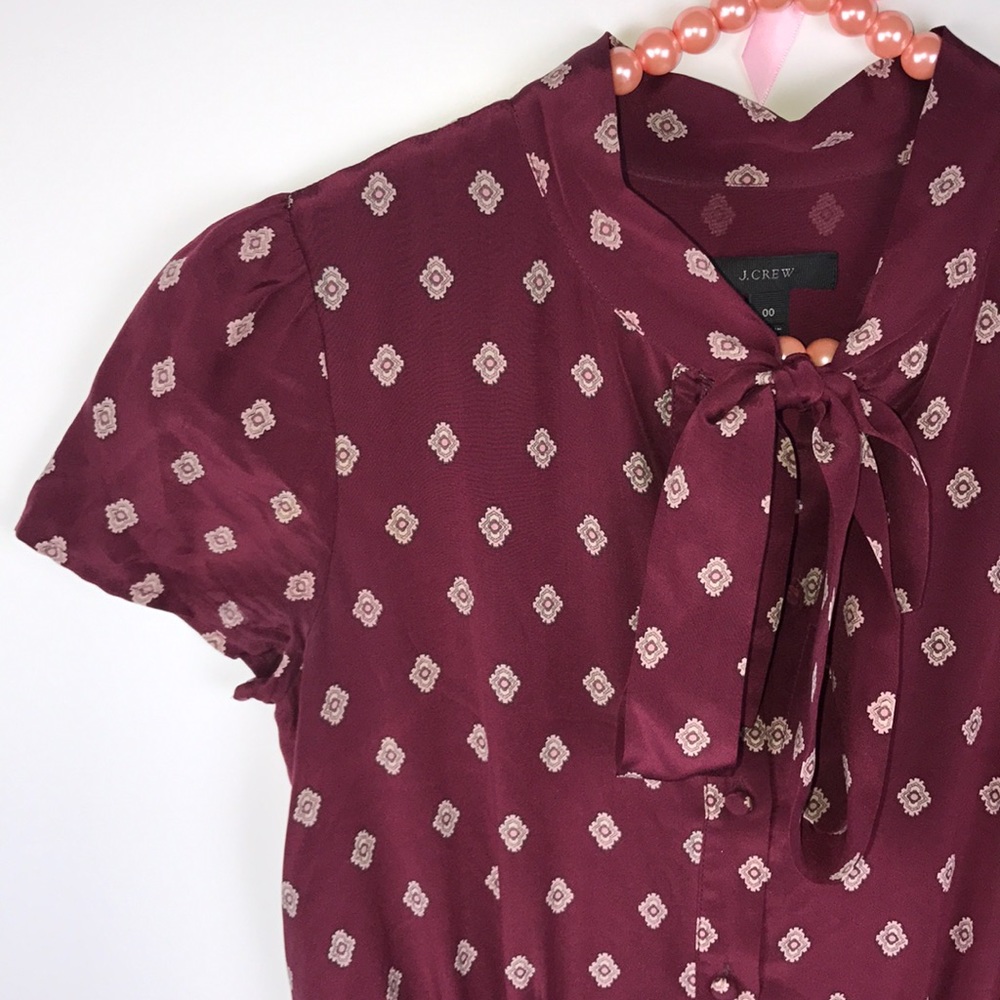 J. Crew Mini Medallion Tie-Neck Dress. - Picture 4 of 7